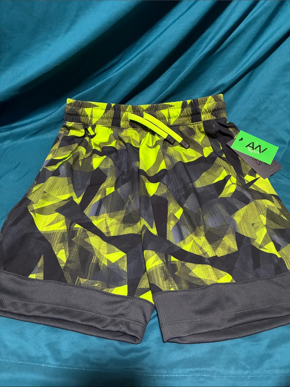 Athletic Works Neon Geometric Boys 10-12 Athletic Shorts